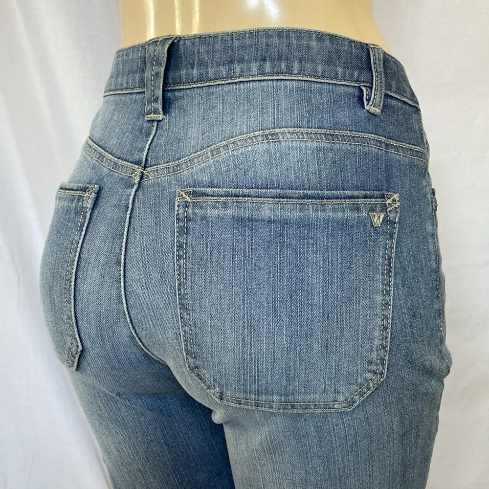 WIT & WISDOM Jeans Women’s Tummy Control Size 6 Crop Skinny Frayed Hem NWOT